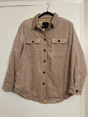 Love Tree Corduroy Utility Jacket in Light Taupe